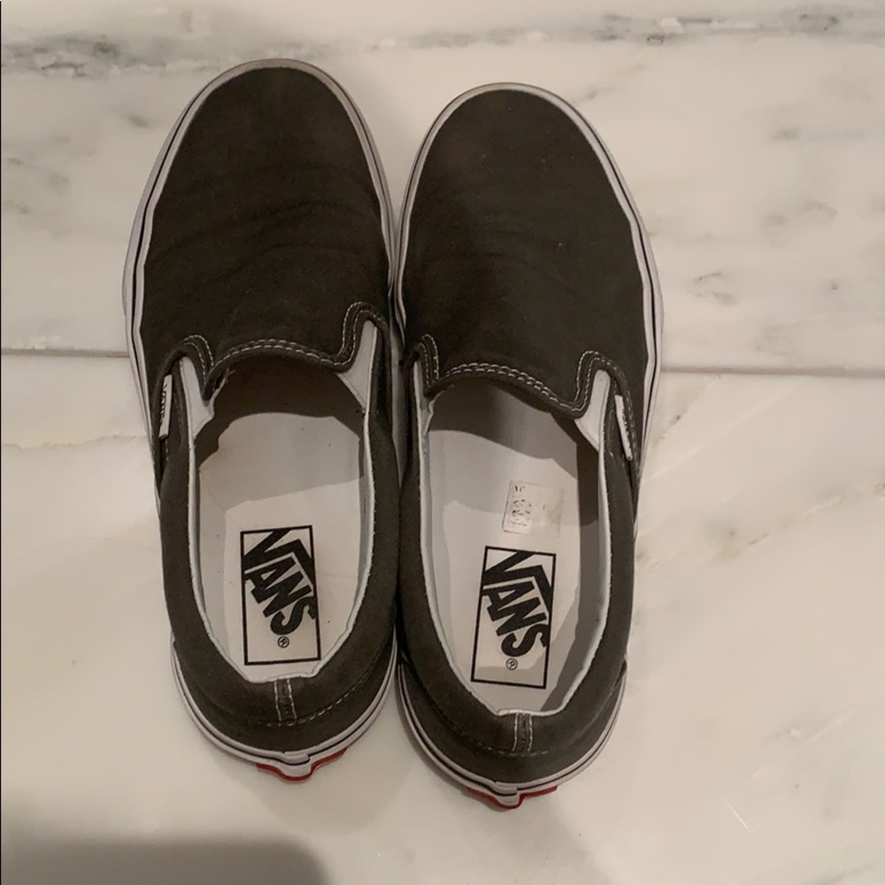 grey slip on vans